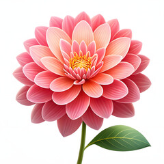 Elegant Pink Dahlia Flower Illustration  Botanical Art Design