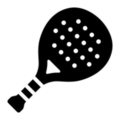 padel racket glyph icon for game, equipment, sport