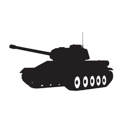 rusian war wordl two military tank silhouette vector
