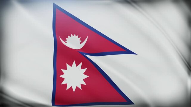 National flag of nepal with unique geometric shapes suitable for design projects, cultural presentations, educational materials, social media posts, and publications.