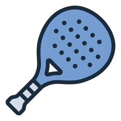 padel racket filled line icon for game, equipment, sport