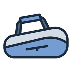 padel bag filled line icon for gear, racket storage, match