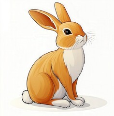 Charming Vector Illustration of a Simple Flat Rabbit Design Perfect for Children's Art and Fun Projects