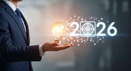 2026 Business Goals: Businessman with Idea for the Future