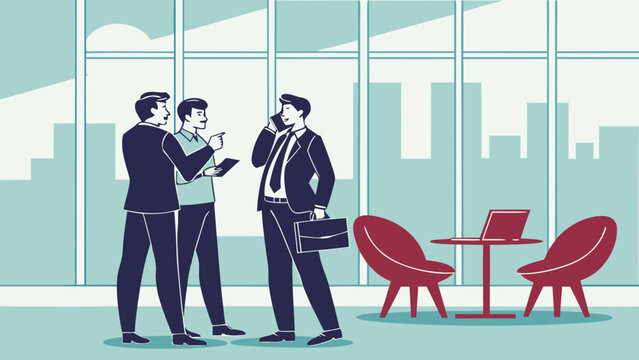 business people working, with office supplies around	
