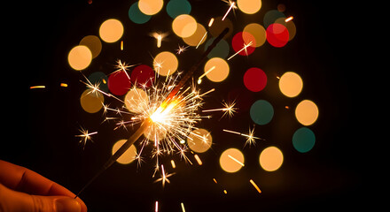 Burning sparkler with bokeh light background 22122245 1