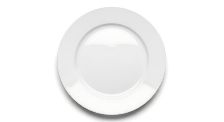 Clean White Dinner Plate Isolated on White Background Minimalist Food Presentation and Tableware Concept