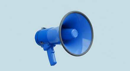 Blue megaphone loudspeaker speaker horn communication monochrome social justice protest pale blue ba 68597705 1