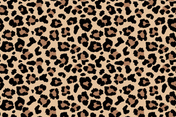 Abstract seamless leopard print pattern with bold organic spots for background 