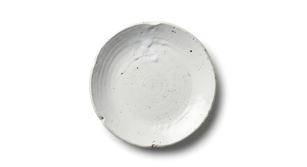 Rustic White Ceramic Plate Isolated on White Background Minimalist Tableware for Modern Kitchens and Dining