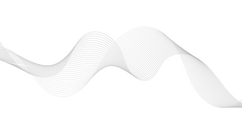 Abstract wave element for design. Digital frequency. Elegant abstract smooth swoosh speed gray wave modern stream. art background. Vector illustration. Wave with lines created using blend.	
