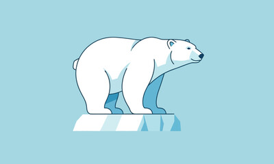 Fototapeta premium Polar bear on melting ice floe.