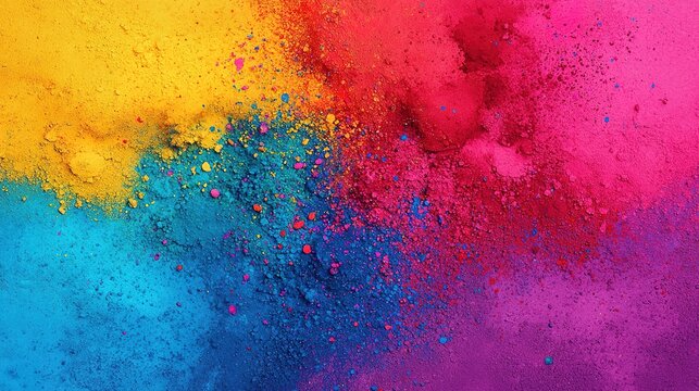 Vibrant color explosion art studio abstract imagery bright environment close-up view creative concept
