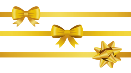 Elegant golden ribbons and bows for your festive gift wrapping and celebrations