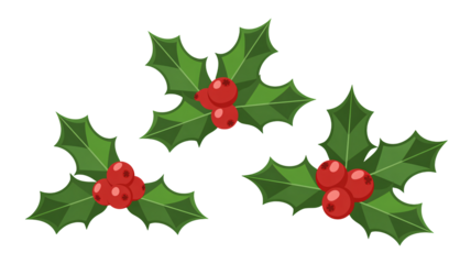 Festive holiday cheer with holly berry accents for seasonal celebration projects