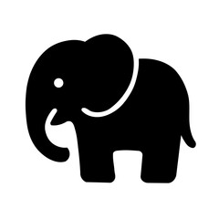 Minimalist Elephant Silhouette – Bold Vector Profile Icon