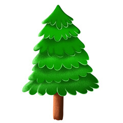 Christmas tree isolated on white illumination 