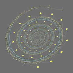 Colorful Spiral Dotted Abstract Motion Pattern