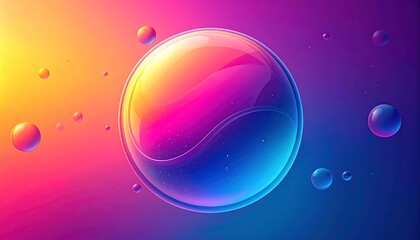 Colorful Abstract Spheres Floating in a Gradient Background.