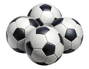 classic Black and White Soccer Balls in Sports Arrangement