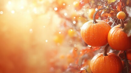 Beautiful pumpkins in an autumn setting.