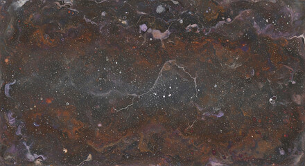 Fluid art abstract cosmic texture with starry dark purple hues