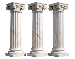 Classic White Marble Pillars with Architectural Detailing