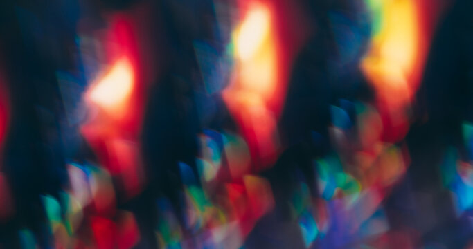 Blur lens leak. Flare blend. Red orange light line mix color. Faceted prism shimmering reflection texture abstract dark background. - Powered by Adobe