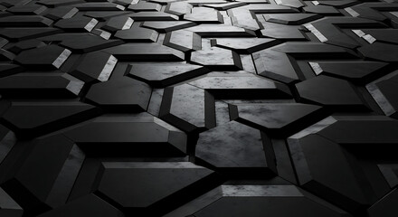 Dark geometric abstract background with textured polygon shapes
