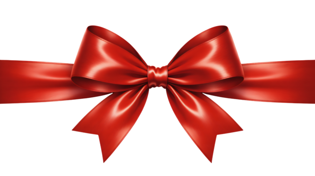 Stunning red satin bow, perfect for gift giving, holidays, and celebrations of all kinds