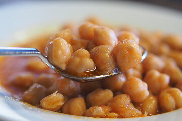 Tasty chickpeas served in flavorful sauce