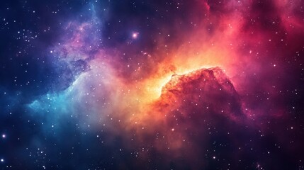 Vivid cosmic nebula showcasing colorful celestial phenomena.