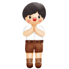 Watercolor student, children.  illustration