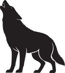 Obraz premium Howling wolf silhouette vector illustration icon symbol