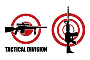 tactical weapon logo brand design vector