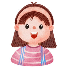 Watercolor student, children.  illustration