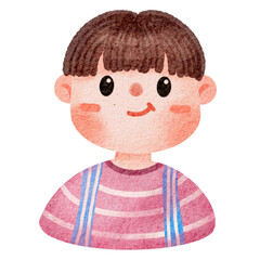 Watercolor student, children.  illustration