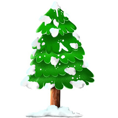 Green Christmas tree Illustration 