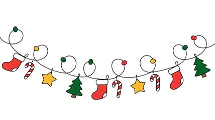 Charming Christmas holiday garland with festive decorations for joyful celebrations