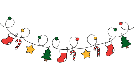 Charming Christmas holiday garland with festive decorations for joyful celebrations