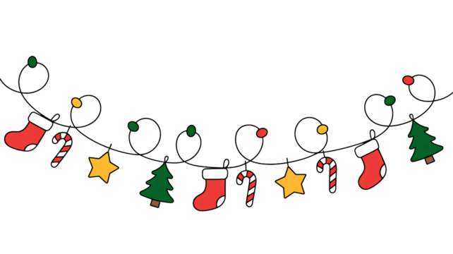 Charming Christmas holiday garland with festive decorations for joyful celebrations