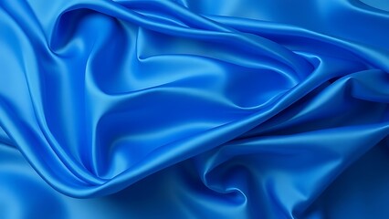 bombyx. Blue silk fabric flowing in the wind creating soft wave patterns. lifestyle magazines, social media lookbooks, designed for influencer and brand collaborations, used by ui designers.