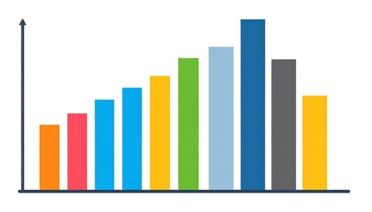 Colorful Bar Chart Illustrating Growth and Progress Over Time.