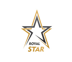 Royal star icon or emblem. Business identity geometric emblem, brand success abstract vector sign. Company leadership award luxury icon, sport team or club star graphic symbol