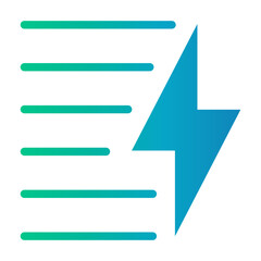 Obraz premium Gradient Icon – Fast charge symbol with speed lines and lighting bolt.