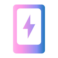 Gradient Icon – Smartphone with charging symbol on display.
