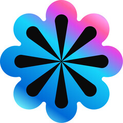 Star shape hologram retro Y2K sticker or symbol. Metallic color hologram Y2K sticker, reflective foil vector tag. Gradient chrome holographic label with abstract geometric shape or figure