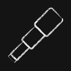 Icon binoculars. Pirates theme elements. Icon in chalk style.