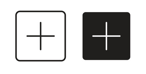 Fototapeta premium Plus icons with simple flat and thin stroke style