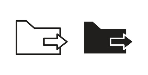 Share folder line icons with simple flat and thin stroke style